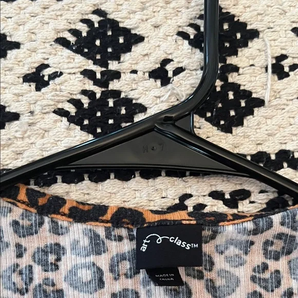 Art Class Cheetah Print Long Sleeve Top - Brown and Black - Picture 2 of 3